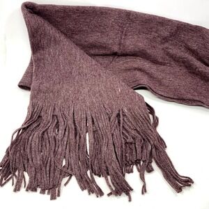 Free People Kolby Brushed Scarf Wine Rust Fall Fringe Blanket Oversized Wrap